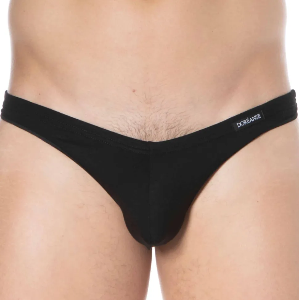 String Sexy Coton Modal Uni Noir