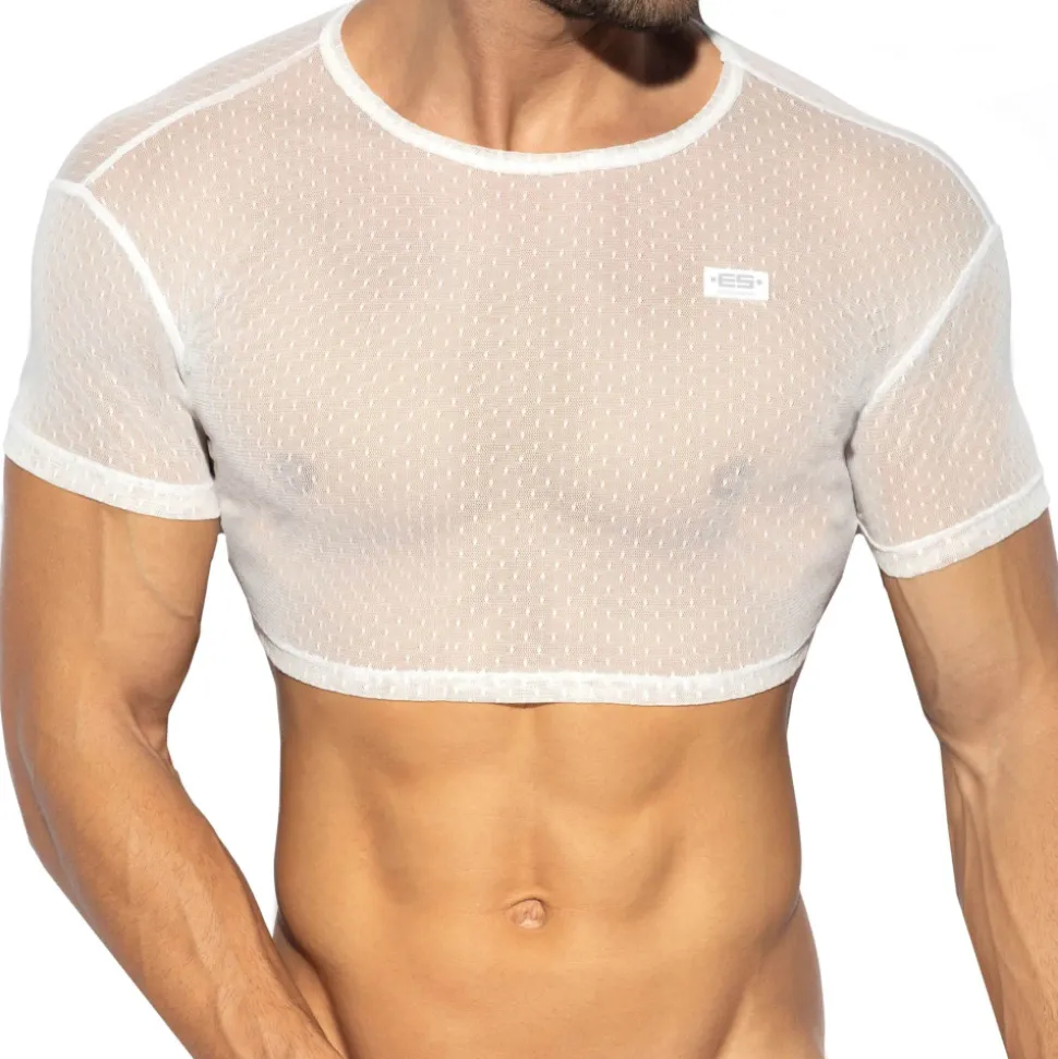 Top Crop Plumetti Blanc