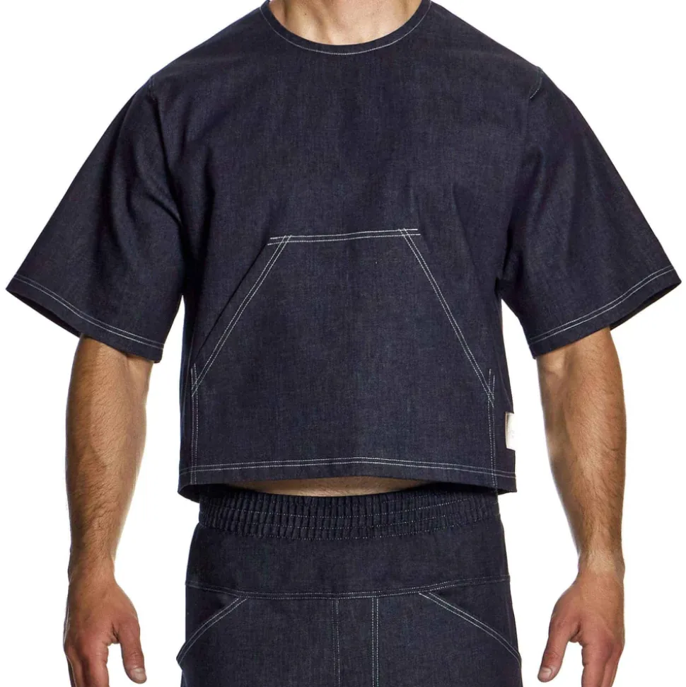 T-Shirt Boxy Denim Bleu