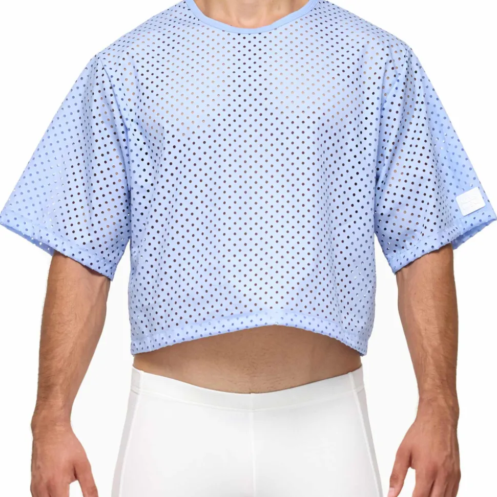 T-Shirt Crop Poplin Bleu Clair
