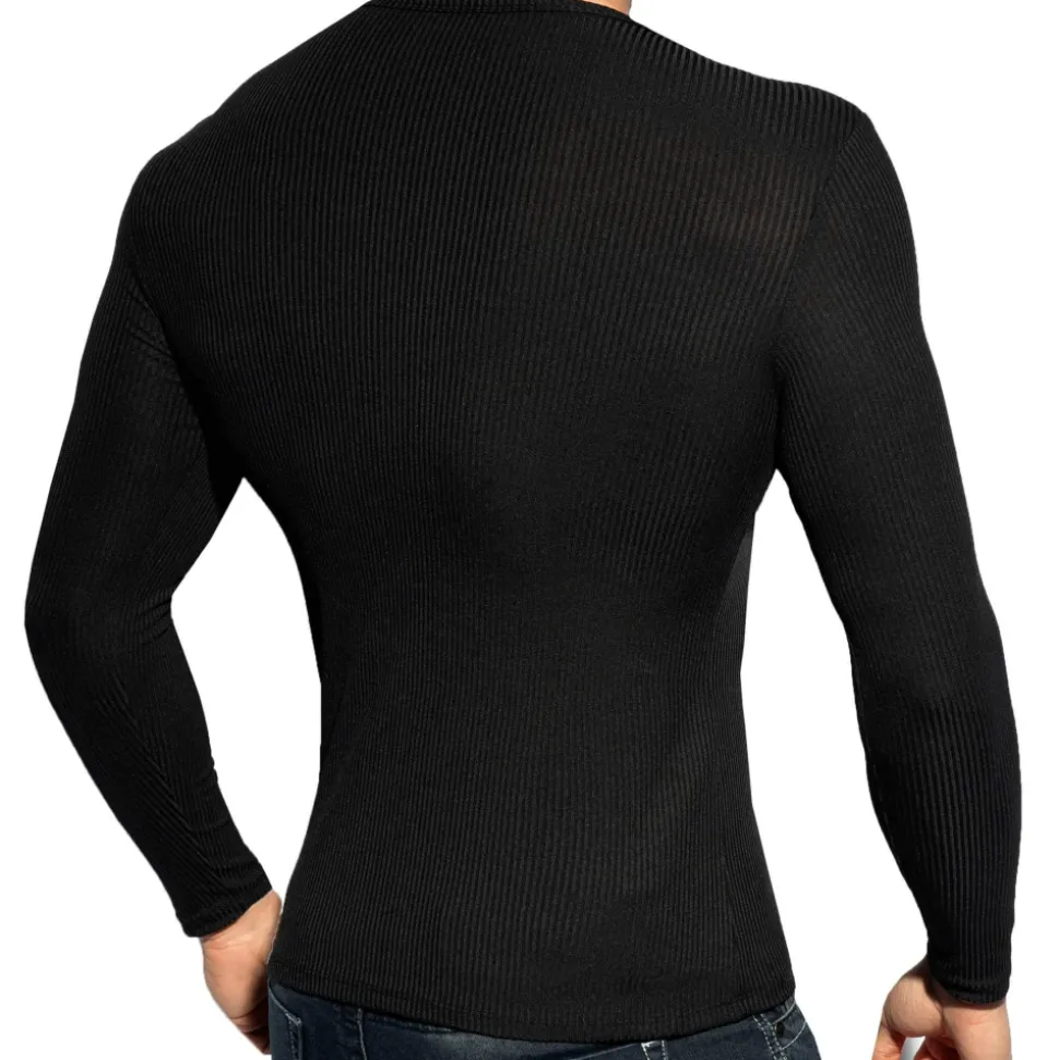 T-Shirt Manches Longues Recycled Rib Noir
