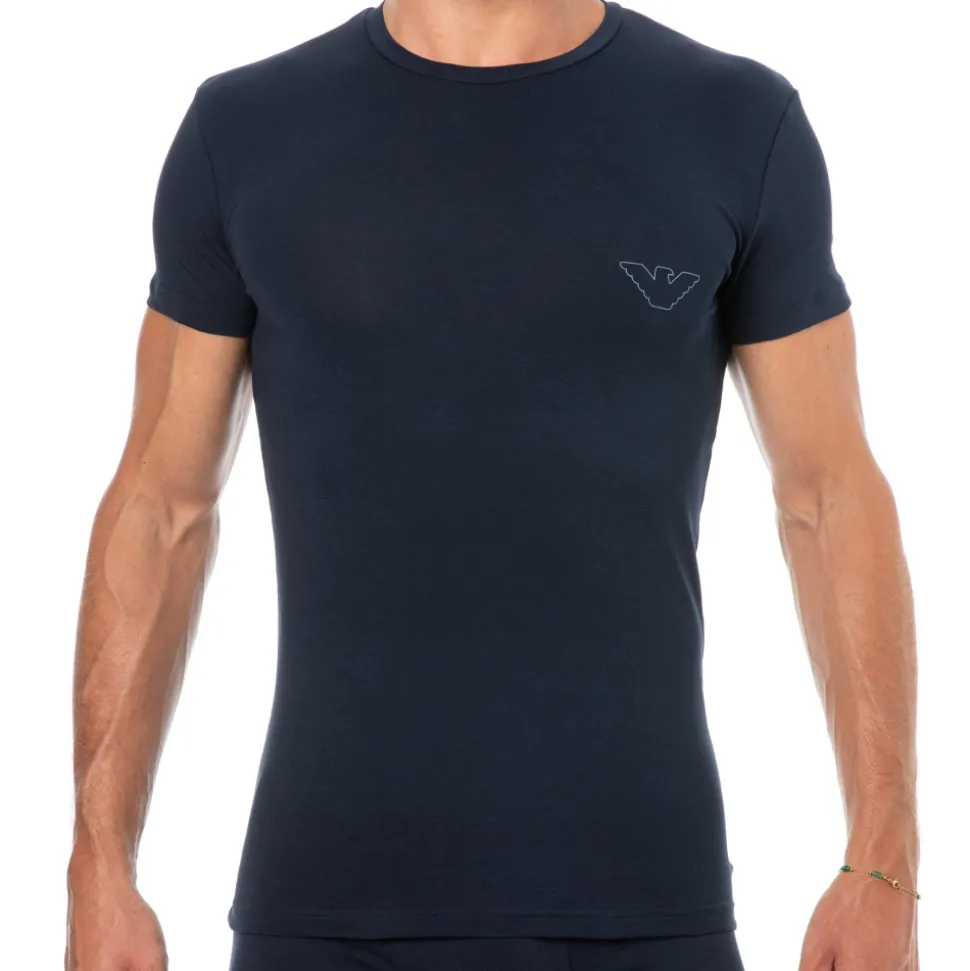 T-Shirt Megalogo Coton Marine