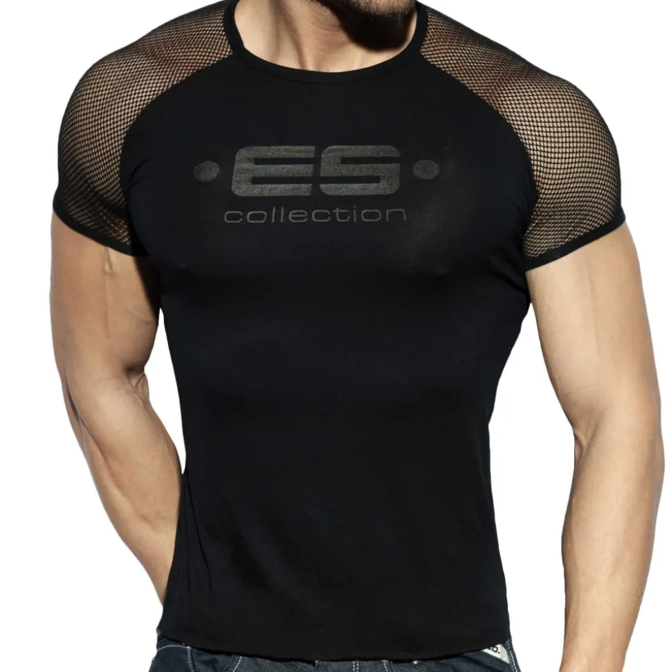 T-Shirt Raglan Mesh Noir