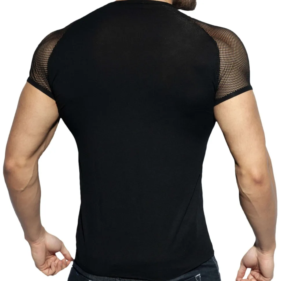T-Shirt Raglan Mesh Noir