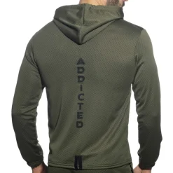 Veste à Capuche Manches Longues Loop Mesh Kaki
