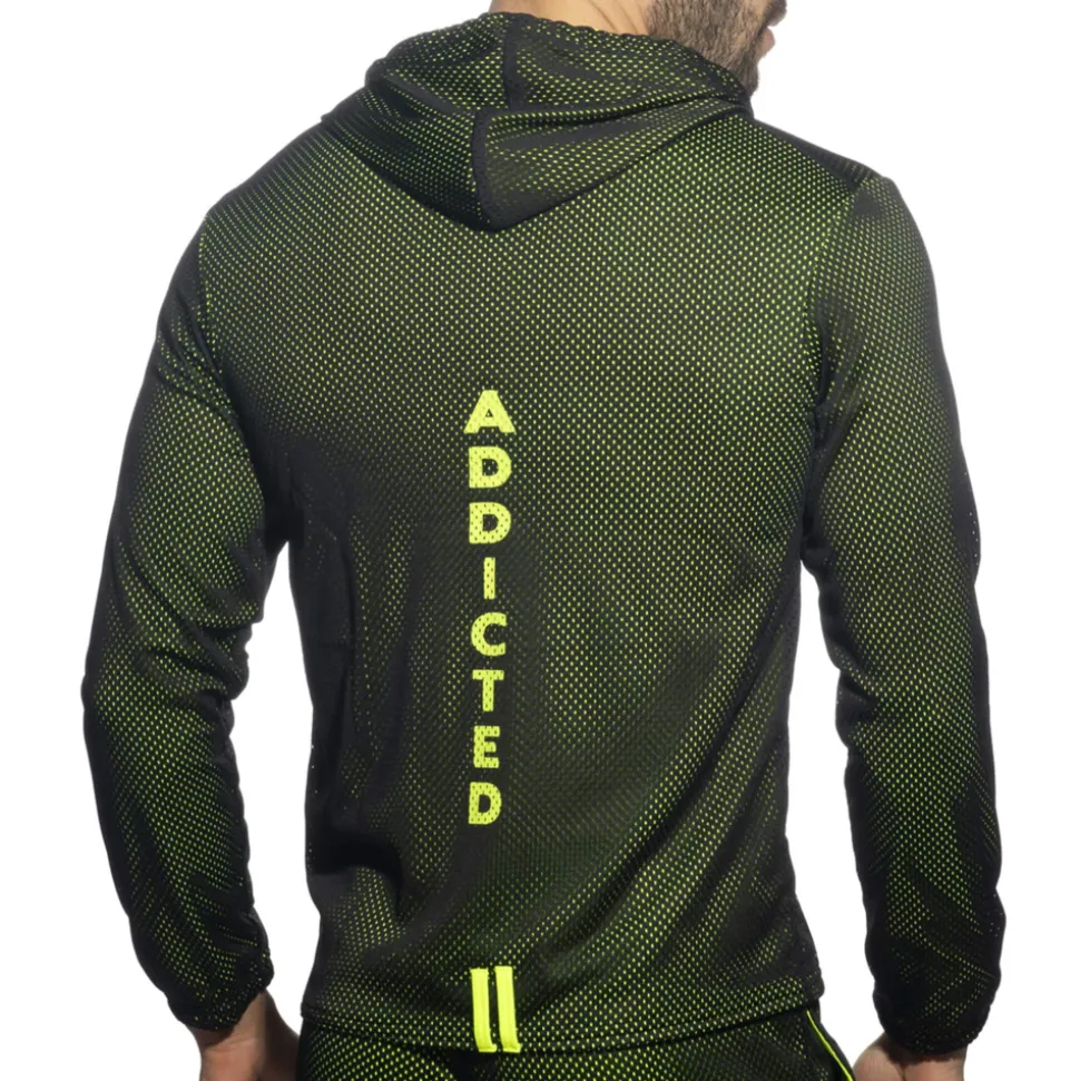 Veste à Capuche Manches Longues Loop Mesh Noire